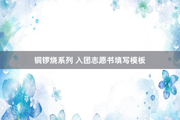 铜锣烧系列 入团志愿书填写模板